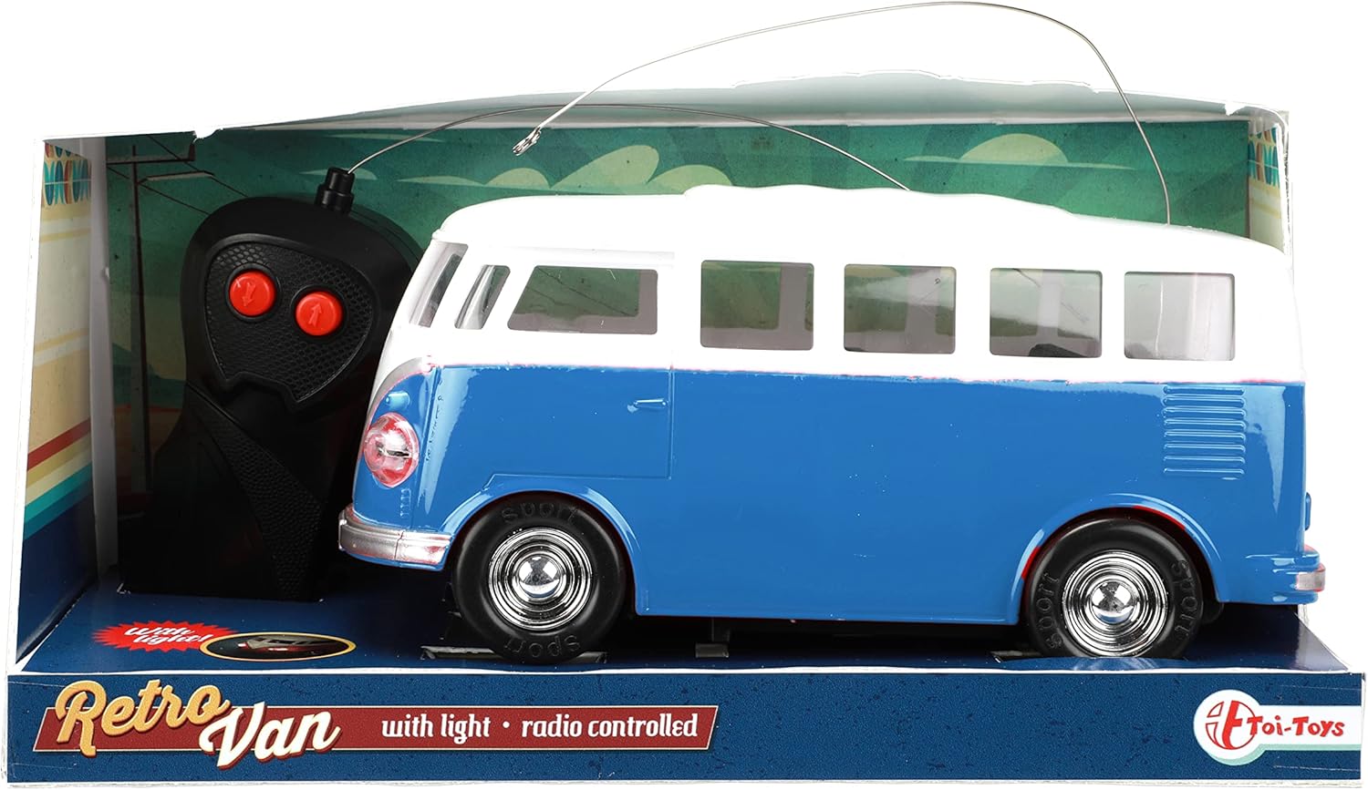 Toi-Toys retro van with light blue