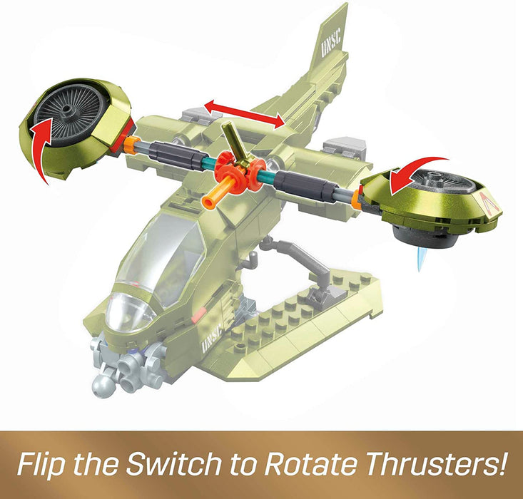 MEGA Halo Toy Vehicles Building Sets, UNSC Hornet Recon Aircraft with 4 Poseable, Collectable Micro Action Figures and Accessories, HKT18