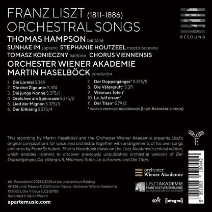 Liszt: Orchestral Songs
