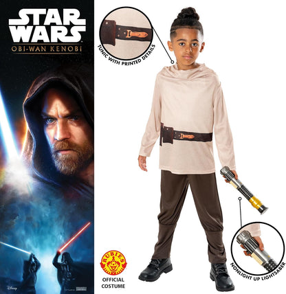 Rubie's Official Obi Wan Kenobi with non-light up Lightsaber, Kids Fancy Dress