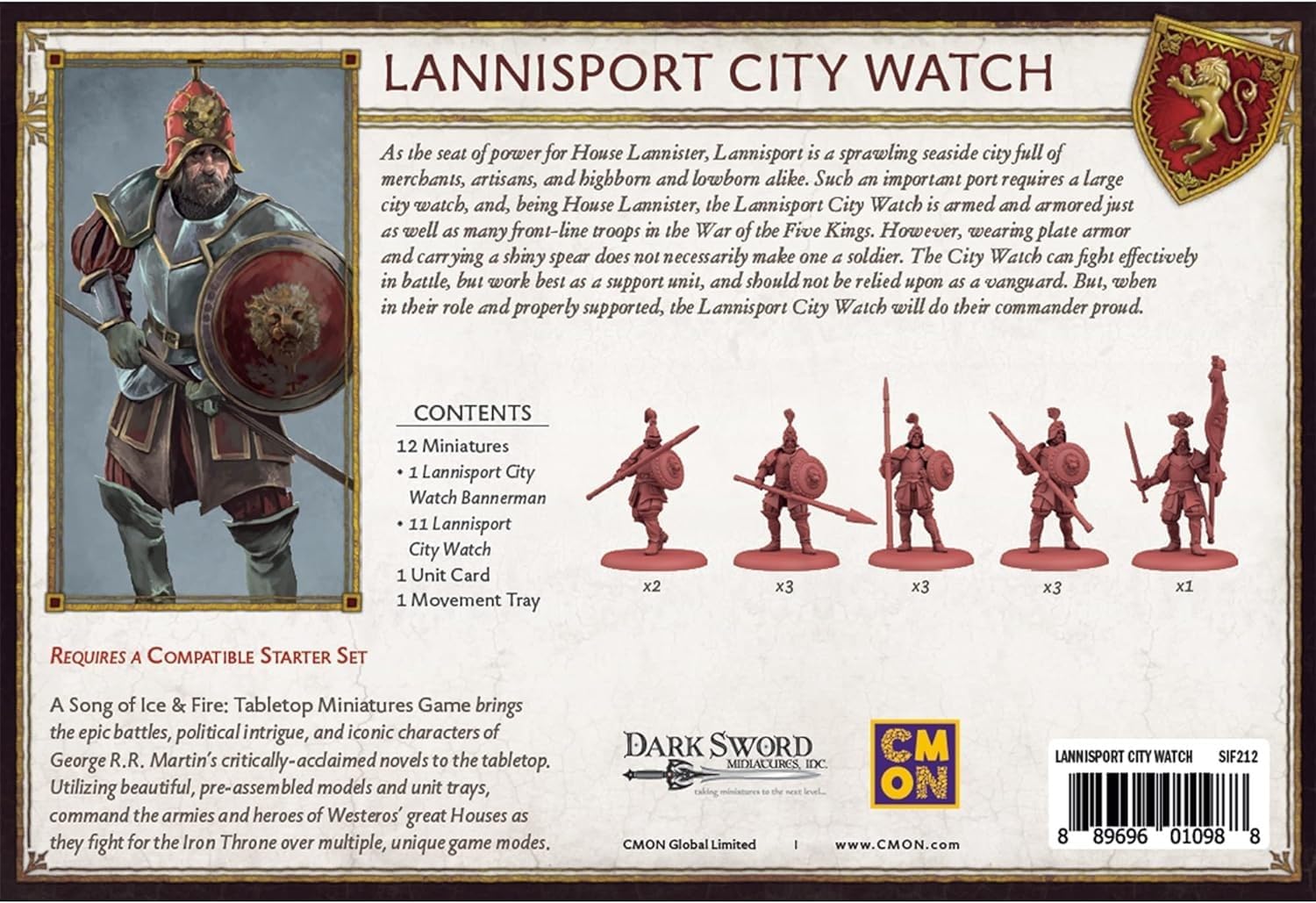 A Song of Ice and Fire Tabletop Miniatures Game Lannisport Enforcers