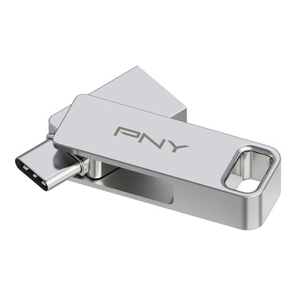 PNY 256GB DUO LINK USB 3.2 Type-C Dual Flash Drive for Android Devices and Computers - External Mobile Storage for Photos, Videos, and More - 200MB/s