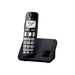 Panasonic KX-TGE250JTB Telefono Cordless Digitale, Unità Base e Ricevitore Singolo, ID Chiamante Parlante, Blocco Chiamate Indesiderate, Compatibile con gli Apparecchi Acustici, Display LCD, Nero Senza Segreteria Telefonica