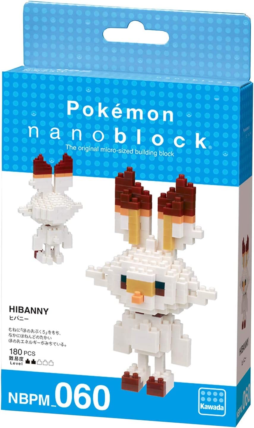 nanoblock NAN21611 Pokemon Scorbunny Flambino Hopplo Building Toy, Multicolored
