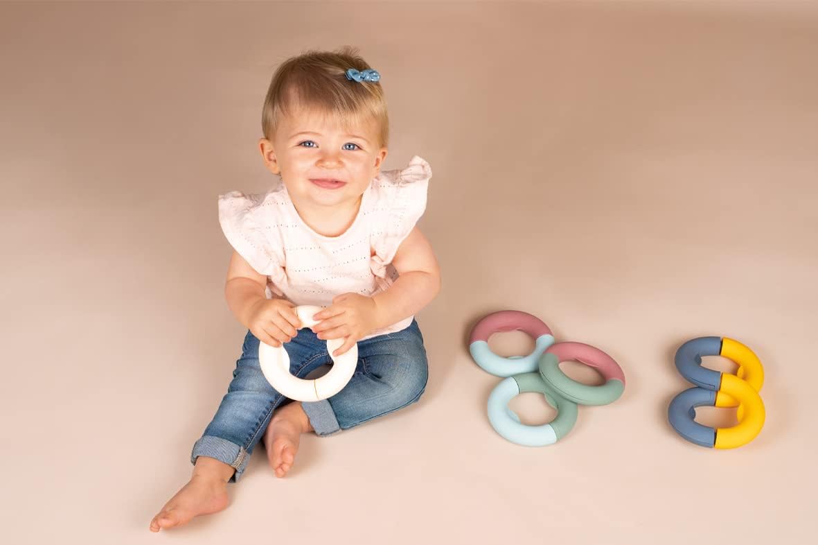 Smoby- Tubo de Aros Little Smoby, Juguete Apilable Encajable Primera infancia, 12 piezas, Niños Niñas A partir de 12 meses (7600140307