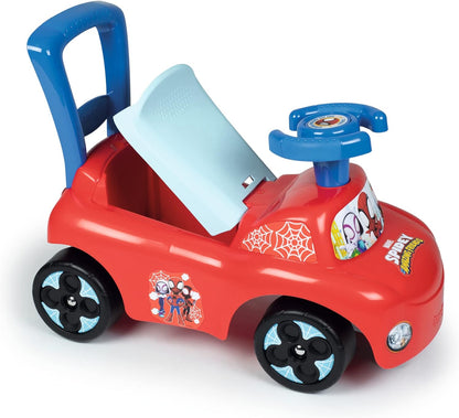 Smoby - Spidey Andador y Correpasillos- Todo en Uno, Sistema Antivuelco, Área de Almacenamiento Bajo el Asiento, para Niños a Partir de 10 Meses (7600720508