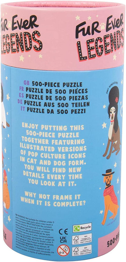 Fur-ever Legends Puzzle. Celebrity Cats & Dogs Themed 500-Piece Jigsaw Puzzle.