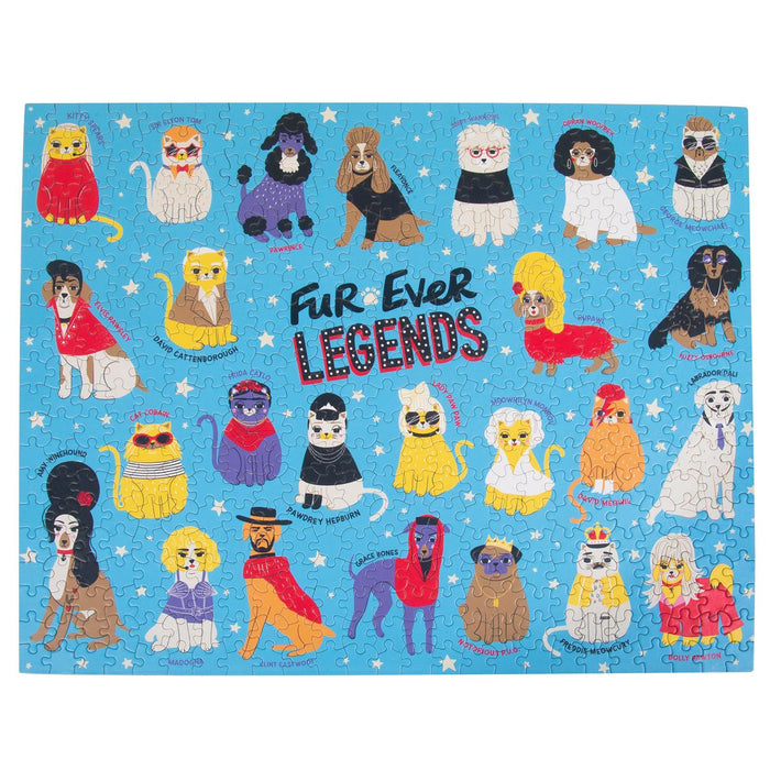 Fur-ever Legends Puzzle. Celebrity Cats & Dogs Themed 500-Piece Jigsaw Puzzle.