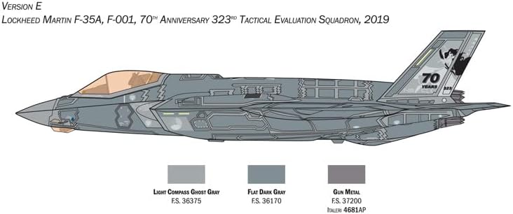 Italeri 1464 F-35A Lightning II CTOL Version(Beast Mode), 1:72 Scale, Model Kit, Plastic Model Kit, Model Making, IT1464