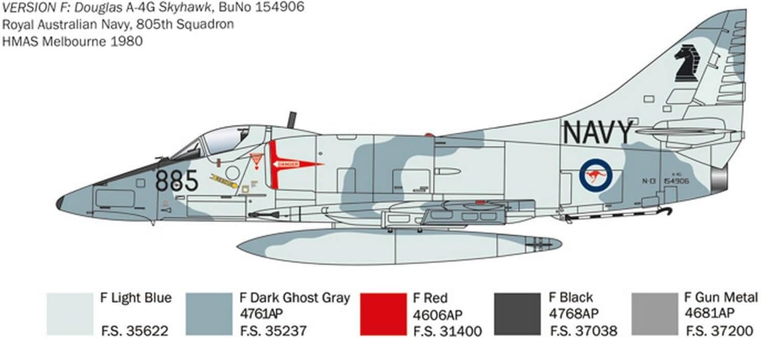 Italeri IT2826 2826 A-4E/F/G Skyhawk, 1:48 Scale, Plastic Kit, Model Making