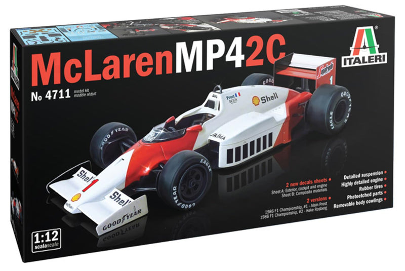 Italeri 4711 Mc Laren MP4/2C Prost-Rosberg, 1:12 Scale, Plastic Kit, Model Making