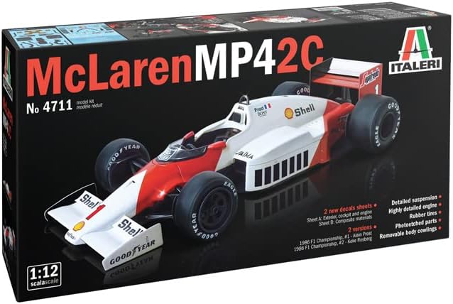 Italeri 4711 Mc Laren MP4/2C Prost-Rosberg, 1:12 Scale, Plastic Kit, Model Making