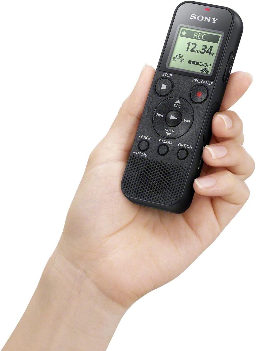 Sony ICD-PX370 Mono Digital Voice Recorder with Built-In USB, 4 GB Memory, SD Memory Slot, 55 Hours Recording & Amazon Basics AAA Performance Alkaline Batteries  - Packaging May Vary