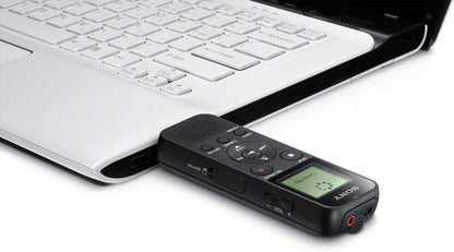 Sony ICD-PX370 Mono Digital Voice Recorder with Built-In USB, 4 GB Memory, SD Memory Slot, 55 Hours Recording & Amazon Basics AAA Performance Alkaline Batteries  - Packaging May Vary