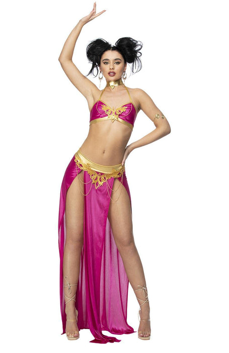 Smiffys Fever Slave Princess Costume Bralette, Skirt, Choker & Arm Wrap, Fever Fancy Dress, Fever Dress Up Costumes