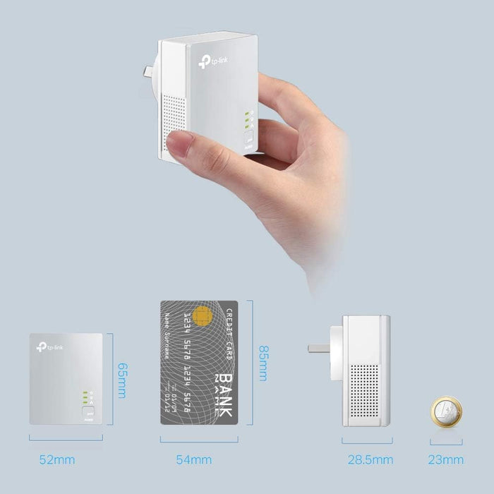 TP-Link TL-PA4010 KIT AV600 Powerline network adapter (500Mbps, 1 port, energy saving, plug and play, compatible with other brand adapters, set of 2) white