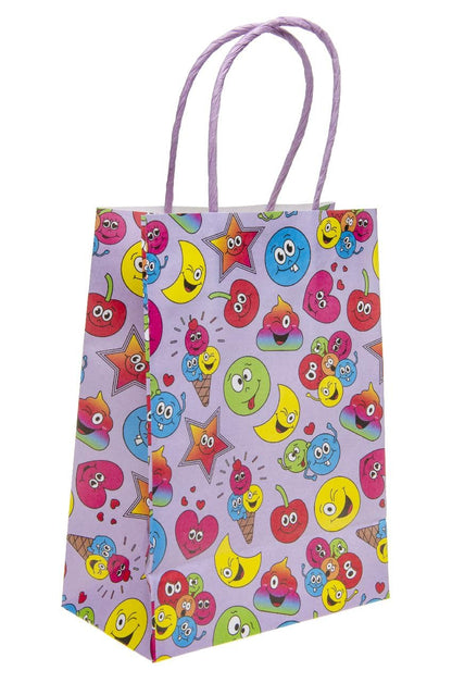 DUCKIEZ Eco-Friendly Paper Gift Bags. Party Bags with Handles. Birthday Party Favour. (Laughing Face, 1 Bag