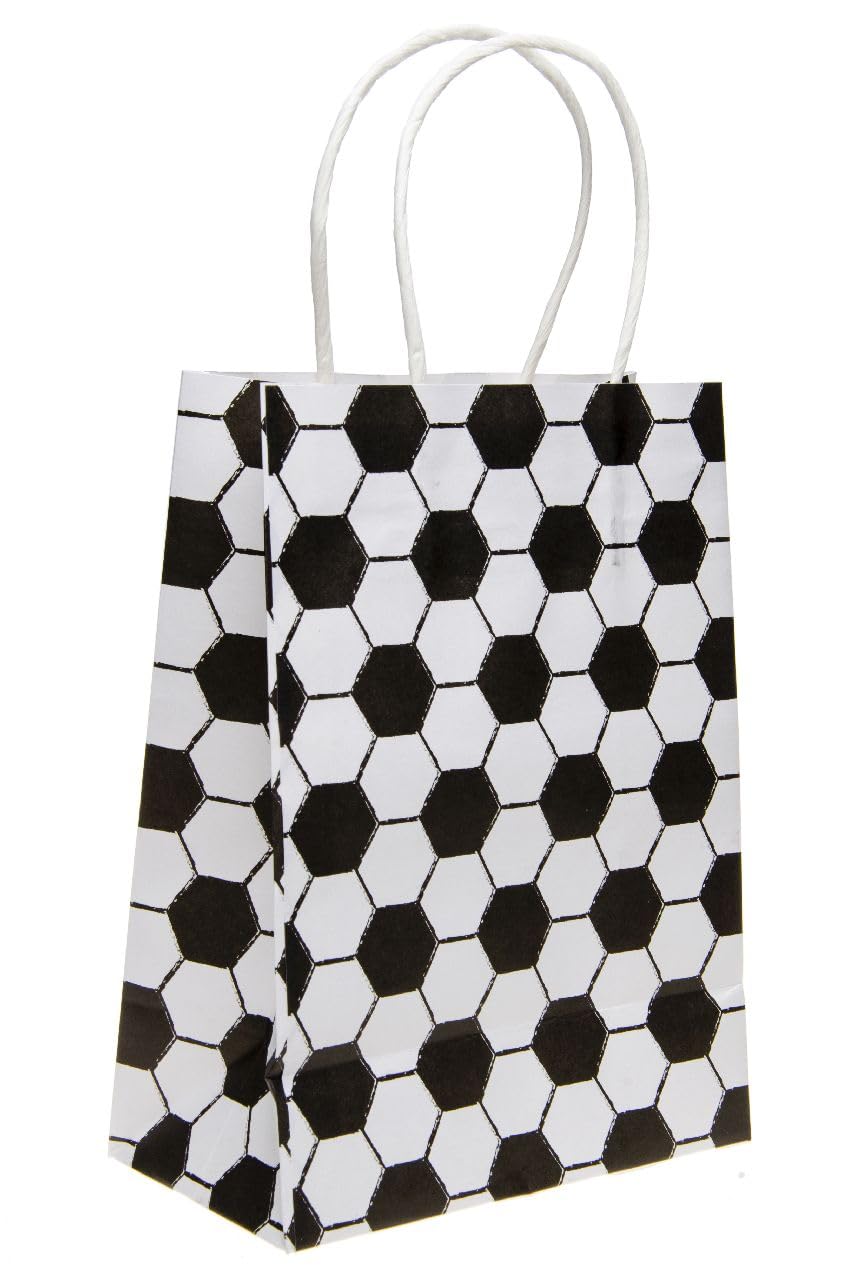 DUCKIEZ Eco-Friendly Paper Gift Bags. Party Bags with Handles. Birthday Party Favour. (Football, 1 Bag