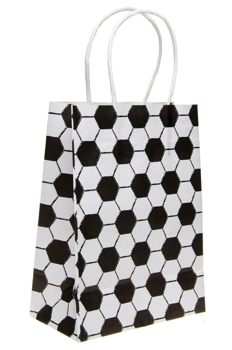DUCKIEZ Eco-Friendly Paper Gift Bags. Party Bags with Handles. Birthday Party Favour. (Football, 1 Bag