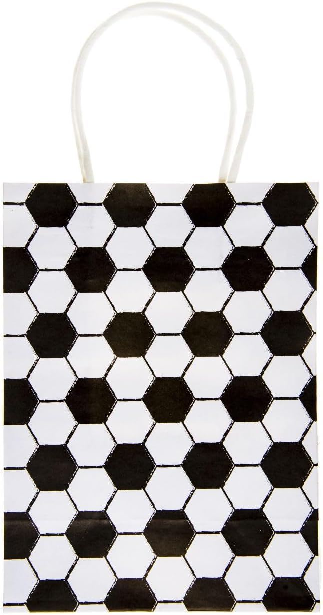 DUCKIEZ Eco-Friendly Paper Gift Bags. Party Bags with Handles. Birthday Party Favour. (Football, 1 Bag