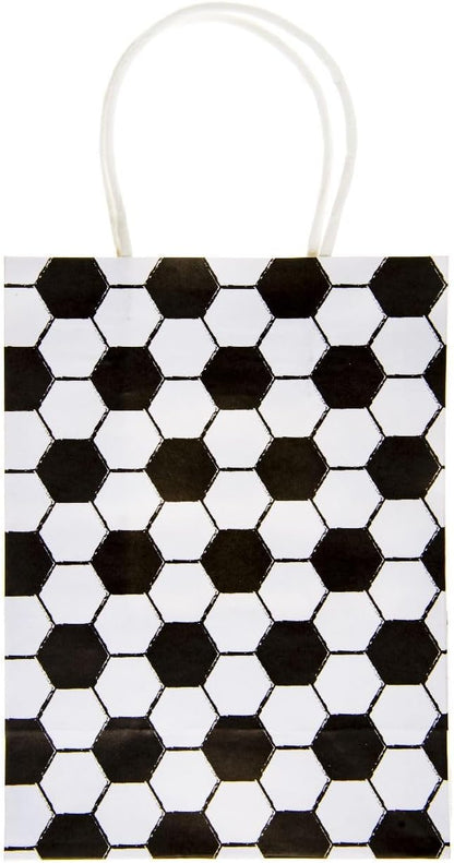 DUCKIEZ Eco-Friendly Paper Gift Bags. Party Bags with Handles. Birthday Party Favour. (Football, 1 Bag
