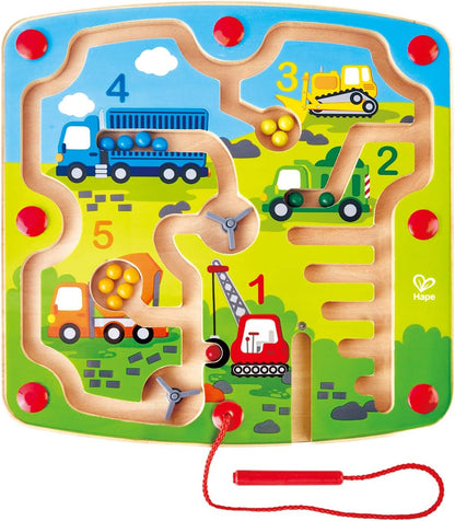 Hape E1713 Wooden Construction & Number Magnetic Maze