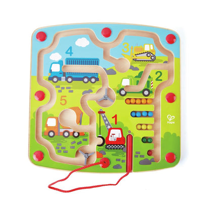 Hape E1713 Wooden Construction & Number Magnetic Maze