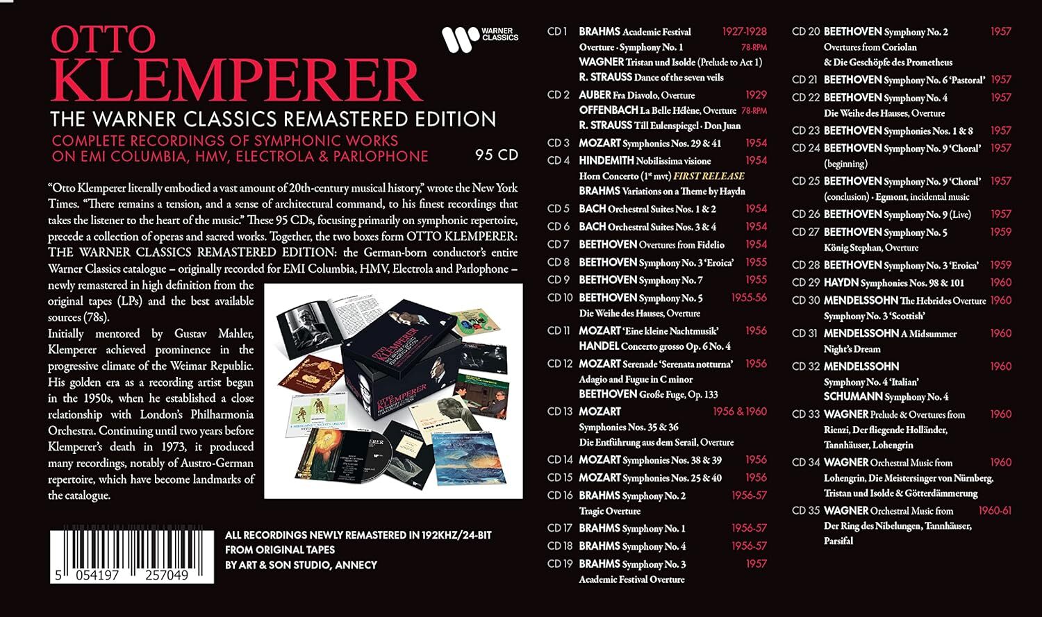 Otto Klemperer: The Warner Classics Remastered Edition - Volume 1