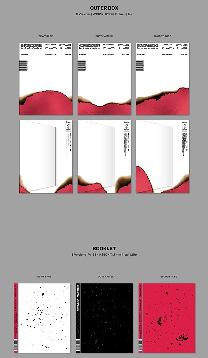 LE SSERAFIM UNFORGIVEN 1st Studio Album Photobook Ver (vol.2)