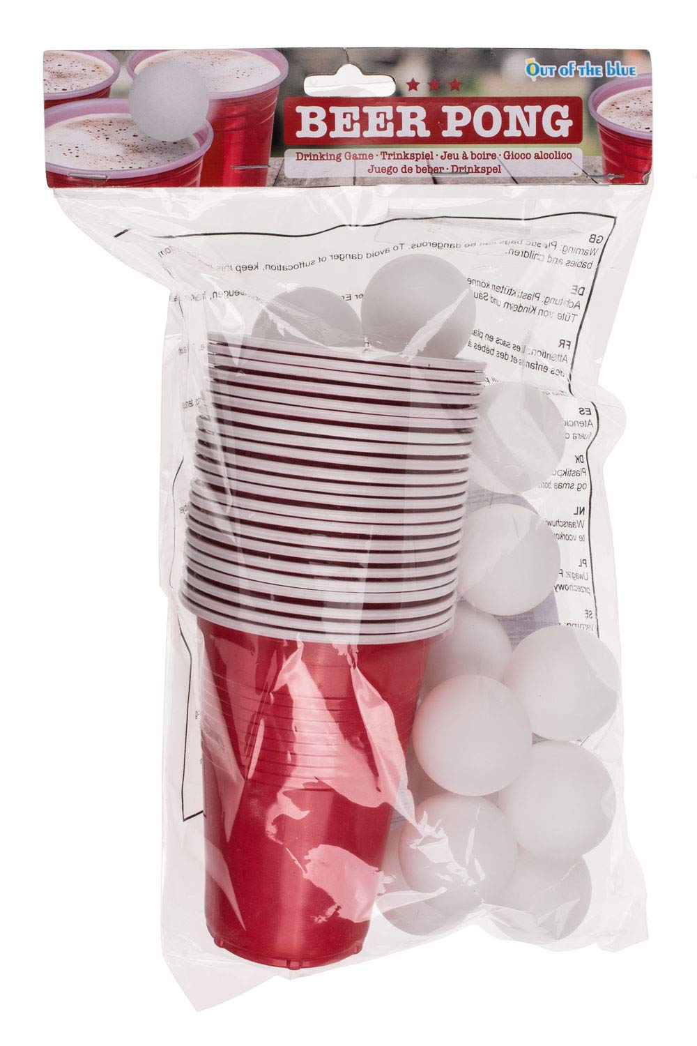 ootb Drinking Game, Beer Pong, with 15 Balls & 22 Cups for 550 ml, 79/3936