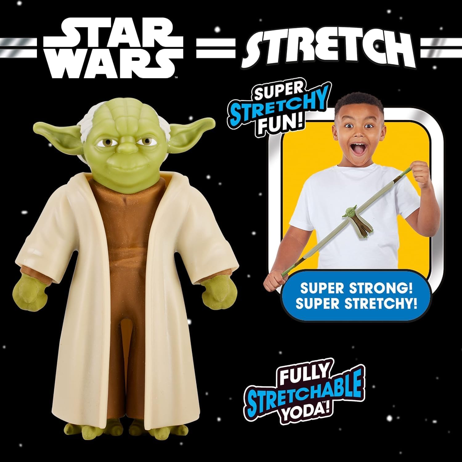 Stretch 07987 Toy. Amazing Stretchy Fun. Fully Stretchable YODA. Ideal Present for Girls, Boys & Star Wars Fans
