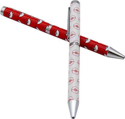 Pokémon – Set of 2 Children's and Youth Pens, Pokémon Design, for Boys and Girls, Red and White, Official Product (CyP Brands