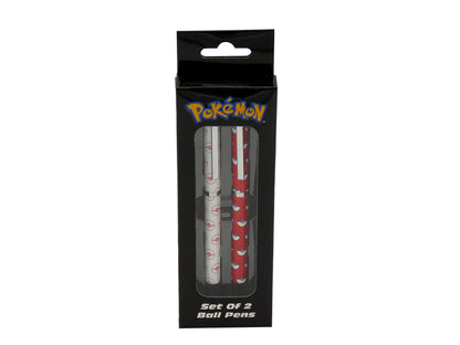 Pokémon – Set of 2 Children's and Youth Pens, Pokémon Design, for Boys and Girls, Red and White, Official Product (CyP Brands
