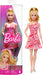 Barbie Fashionista Vestido Rosa Flores Muñeca Rubia con Conjunto de Moda y Accesorios, Juguete +3 años (Mattel HJT02