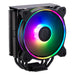 Cooler Master Hyper 212 Halo CPU Air Cooler - Jet Black Aluminium Finish, 4 Continuous Direct Contact Heat Pipes with Fins, MF120 Halo2 ARGB Fan, ARGB Auto Detect, LGA1700 & AM5 Brackets - Black