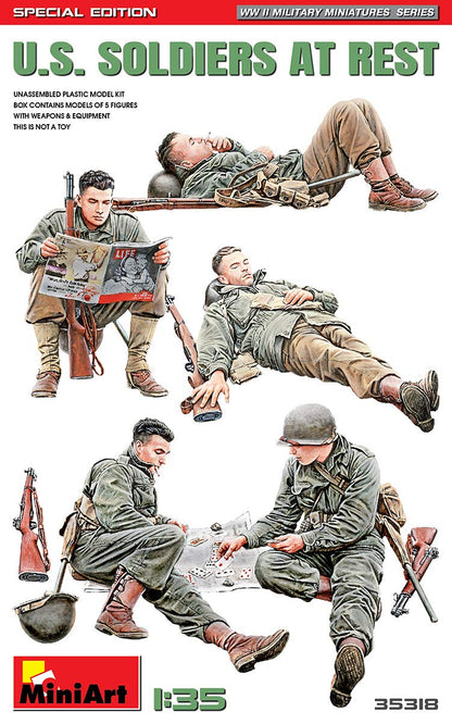 Miniart MIN35318 Military 1:35-US Soldiers at Rest (Sepcial Edition