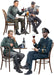 MiniArt-Ejército 35396 1:35 Fig. Dt. Soldados en la cafetería (4) -réplica fiel, kit de construcción de plástico, manualidades, aficiones, pegar, maqueta, montaje, sin pintar, color moldeado (Mini Art