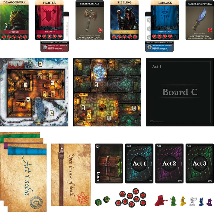 Hasbro Gaming, Dungeons & Dragons: Bedlam in Neverwinter, Escape Room, Cooperative Board Games for Ages 12+, 2-6 Players, 3 Acts Approx. 90 Mins. Each