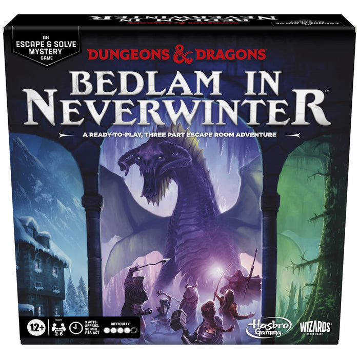Hasbro Gaming, Dungeons & Dragons: Bedlam in Neverwinter, Escape Room, Cooperative Board Games for Ages 12+, 2-6 Players, 3 Acts Approx. 90 Mins. Each