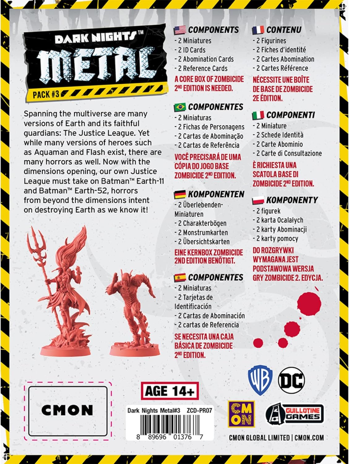 CMON Zombicide Dark Nights Metal Pack #3 | Set of Justice League Miniatures Compatible with Zombicide 2nd Edition Game for Adults | Ages 14+ | 1-6 Players | Average Playtime 60 Minutes | Made