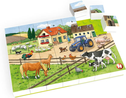 Hubelino- Puzzle - Vida en la Granja, Color carbón (410184