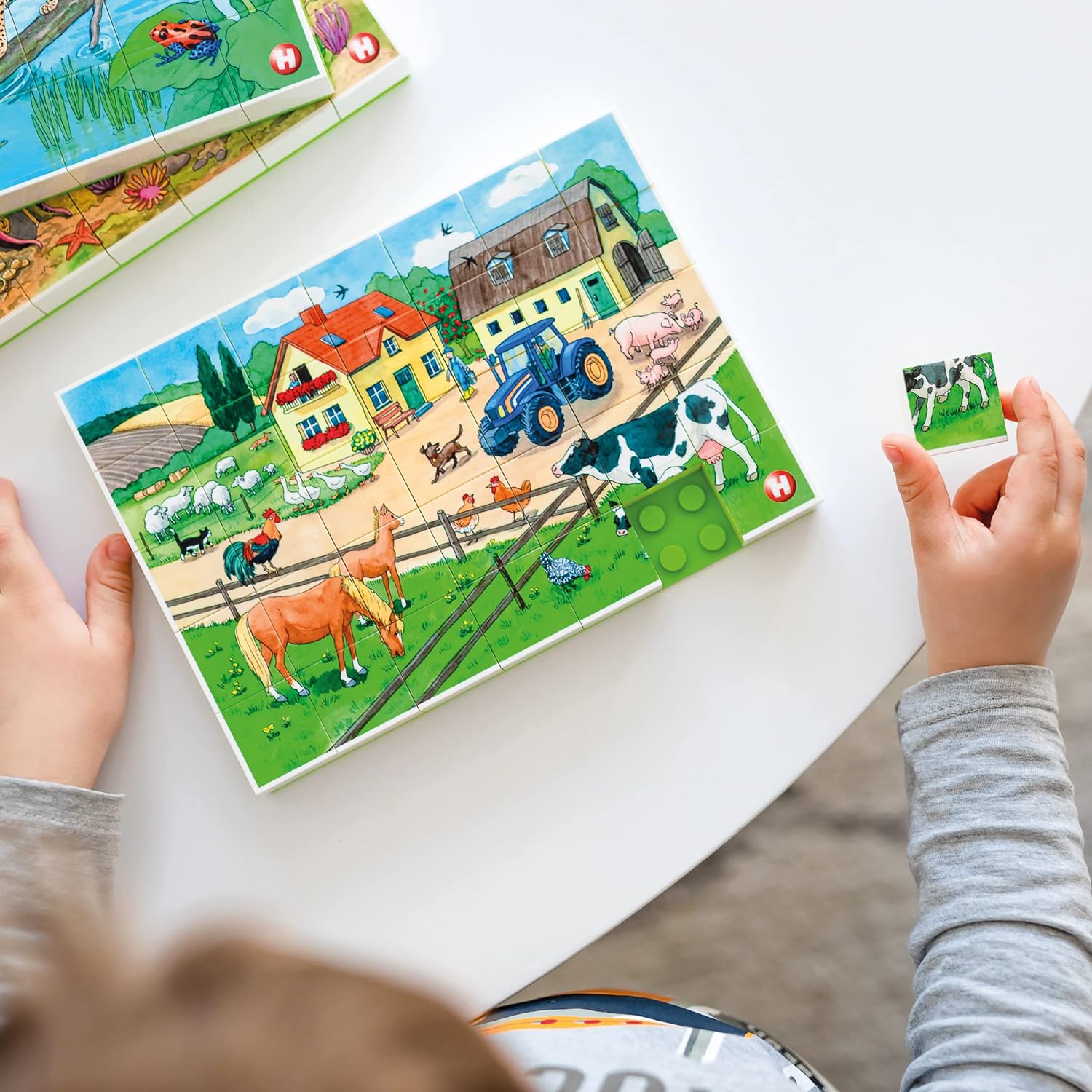 Hubelino- Puzzle - Vida en la Granja, Color carbón (410184