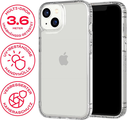 Tech21 Evo Clear Designed for iPhone 14 Case Cover with 12 Feet Multi Drop Protection - Clear
