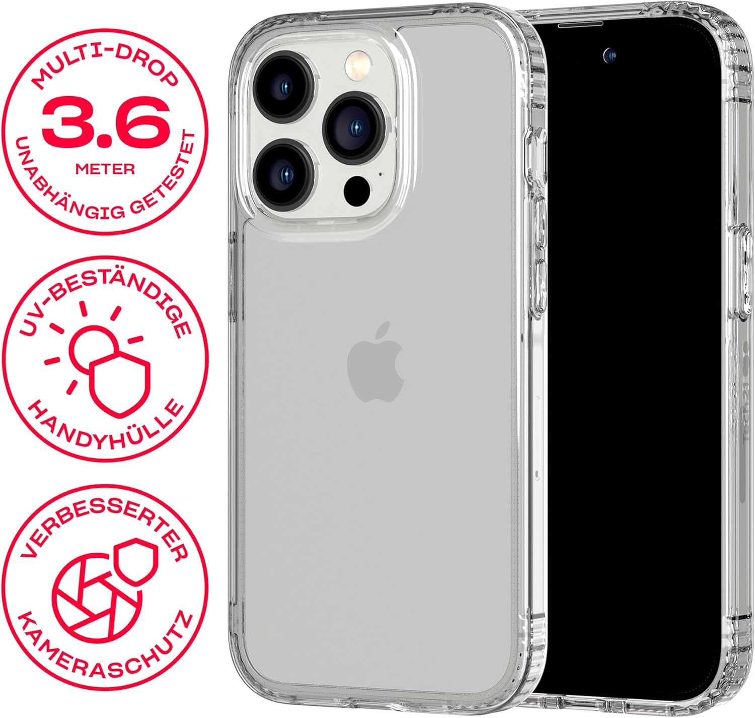 tech21 Evo Clear mobile phone case 15.5 cm (6.1") Cover Transparent