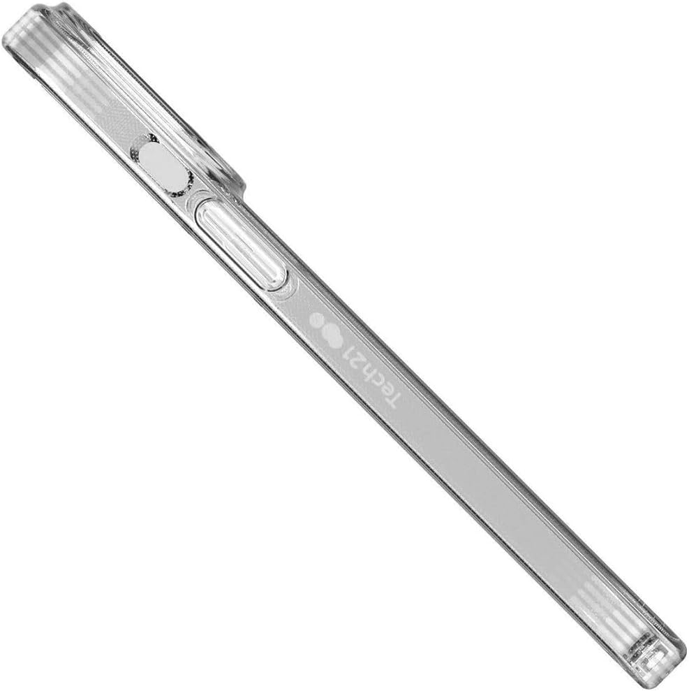 Tech21 Evo Lite Clear hoesje voor iPhone 14 Pro Max, Semi-Transparant, Standaard telefoonhoesje, Biologisch afbreekbaar, Valbescherming: 2.4m