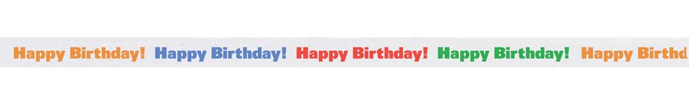Multicolor Happy Birthday Curling Ribbon - (68.5 Meters Long) 1 Piece - Vibrant Decorative Ribbon for Parties & Gifting