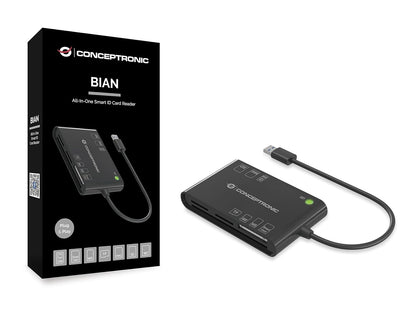 Conceptronic Smart ID Card Reader All-In-One Black