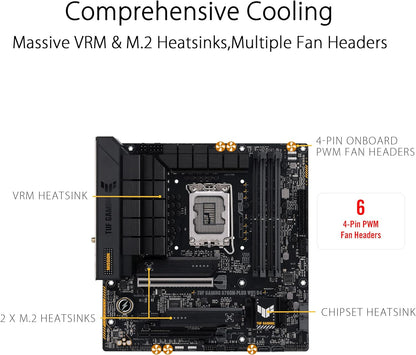 ASUS TUF Gaming B760M-PLUS WiFi D4, Intel LGA 1700, 4 x DIMM DDR4, 1 x Display Port, 1 x HDMI Port ATX Intel B760 PLUS WIFI D4