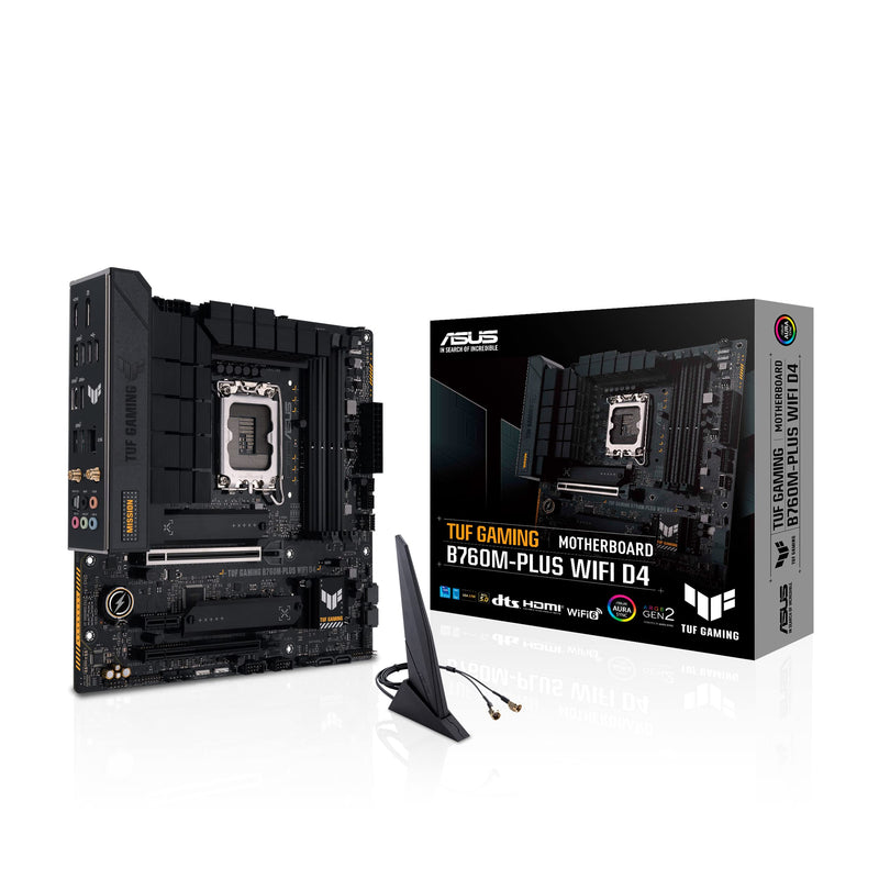 ASUS TUF Gaming B760M-PLUS WiFi D4, Intel LGA 1700, 4 x DIMM DDR4, 1 x Display Port, 1 x HDMI Port ATX Intel B760 PLUS WIFI D4