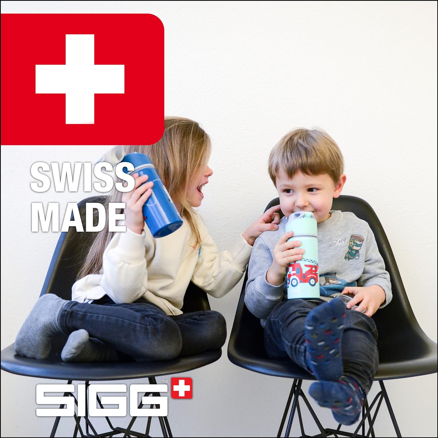 SIGG - Aluminium Kids Water Bottle - With Straw - Leakproof - Lightweight - BPA Free - Climate Neutral Certified - School & Sports - 0.4L